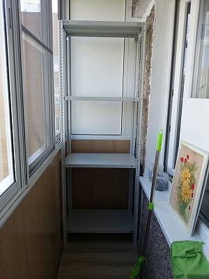Стеллаж на балкон 2500х1200х500мм, 5 полок